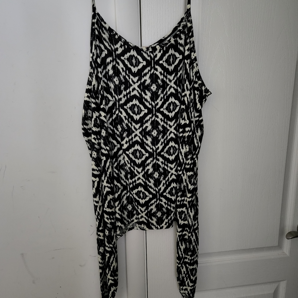 Navy Blue & White Spaghetti Strap Top